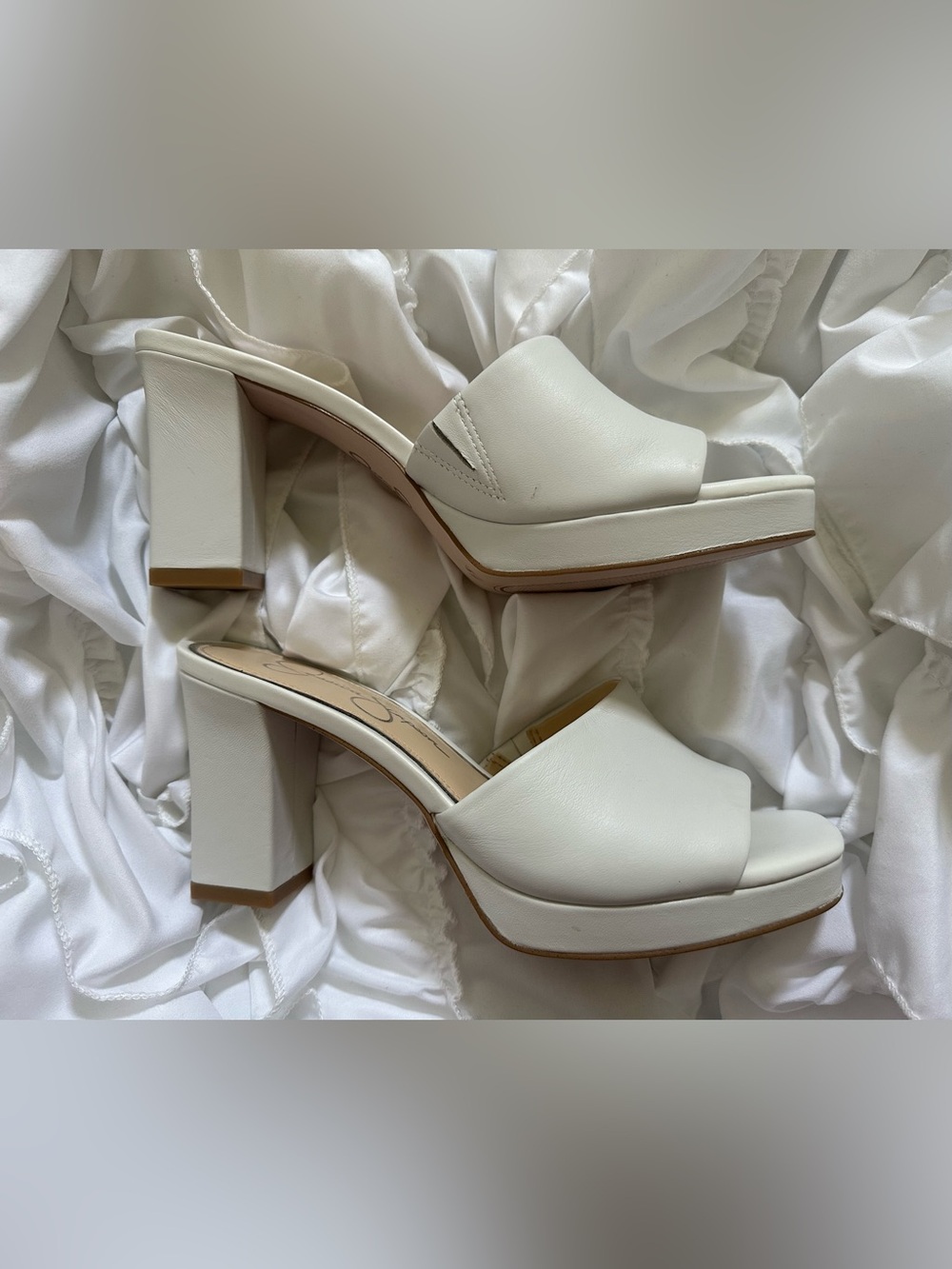 Jessica Simpson White Platform Sandals Size 8